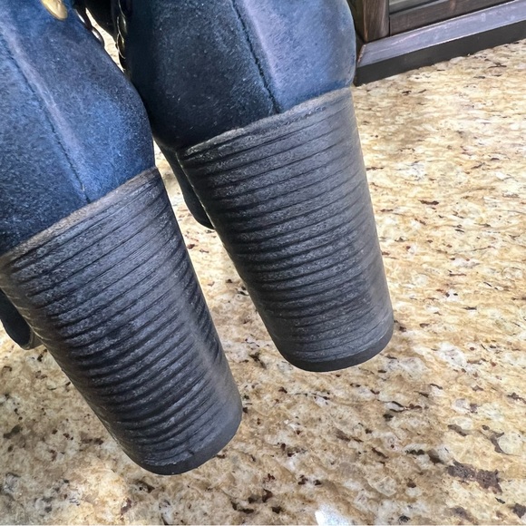 Free People Studded Navy Blue Dakota Distressed Heel Boot 39 - Picture 9 of 14